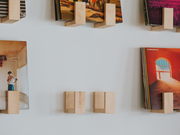 Hardwood Floating Record Display Shelf