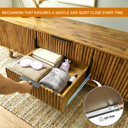 Reeded Wood Storage Bench