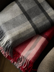 Plaid Wool-Cashmere Blend Throw