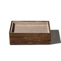 Wood-Grain Velvet-Lined Stackable Jewelry Tray
