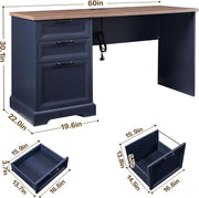 Navy Farmhouse Charging Executive Desk – home office set (view 2) | Roost & Roam
