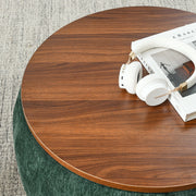 Chenille Round Storage Ottoman Coffee Table — packaging and unboxing view