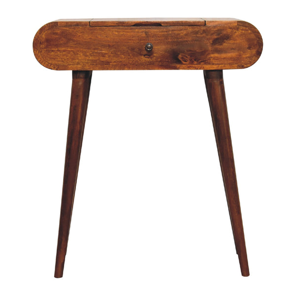 Chestnut Mango Wood Fold-Top Vanity Table