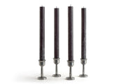Frosted Black Paraffin Taper Candles Set