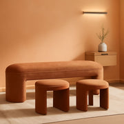 Chenille Upholstered Storage Bench Set – ottoman | Roost & Roam