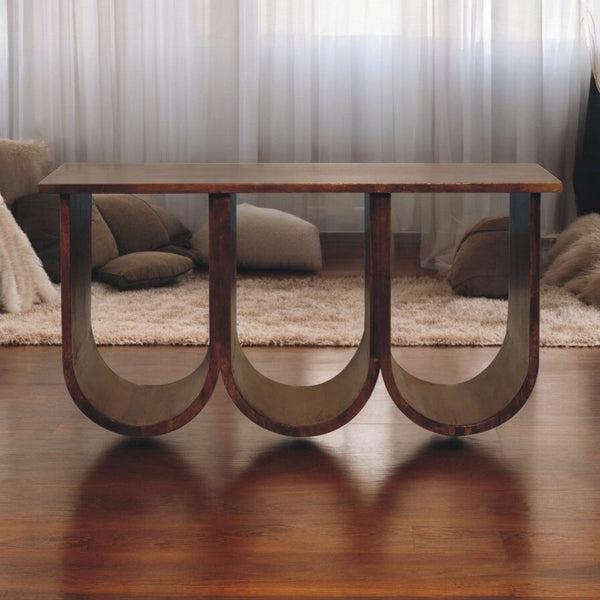 Arch-Base Mango Wood Coffee Table