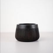 Chisel-Carved Wood Serving Bowl