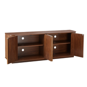Reeded Walnut-Finish Sideboard Cabinet 64in