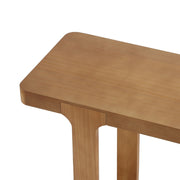 Walnut Finish Console Table with Bottom Shelf, 50 in