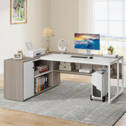 L-Shaped Executive Desk with Storage – home office set (view 6) | Roost & Roam