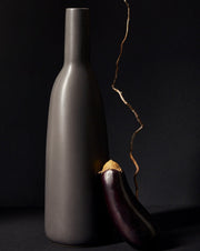 Matte Stoneware Bottle-Form Vase