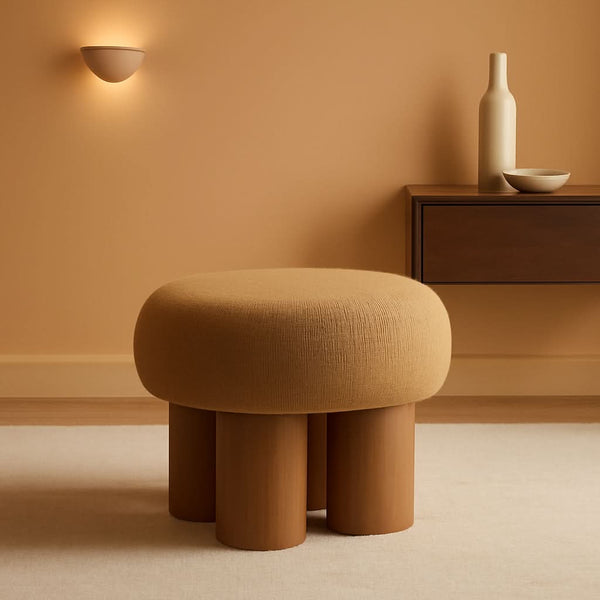 Bouclé Mushroom Ottoman Stool – ottoman | Roost & Roam