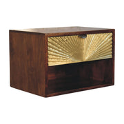 Sunburst Brass Mango Wood Nightstand