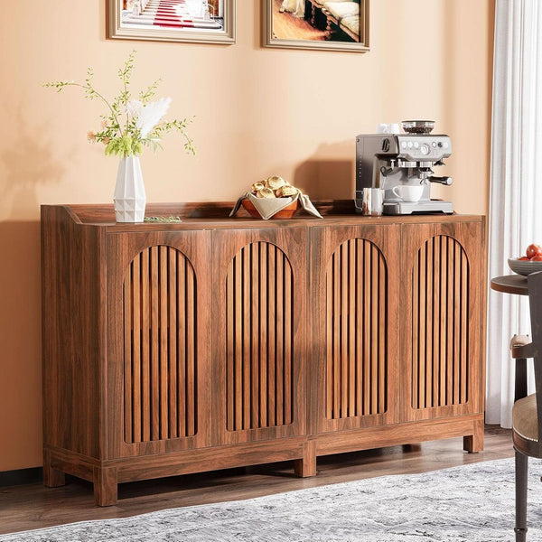 57 Inch Farmhouse Sideboard Cabinet With Adjustable Shelves