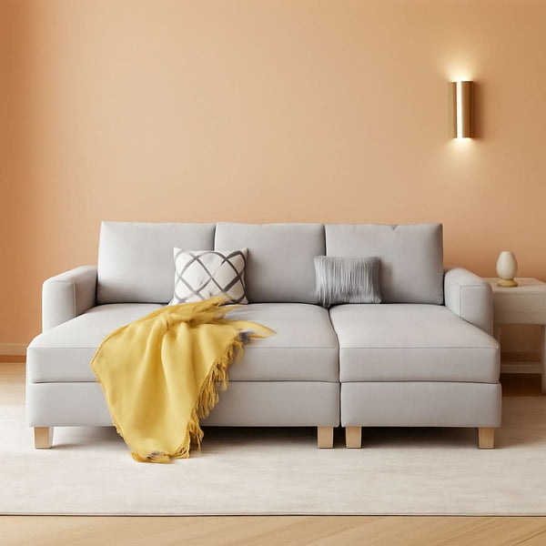 Faux Leather Modular Sectional Sofa