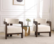 Curved Chenille Wood-Frame Accent Chair Pair – chair (view 6) | Roost & Roam