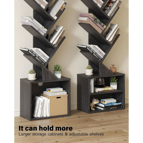 Tree-Form Six-Tier Wood-Grain Bookcase – book case (view 4) | Roost & Roam
