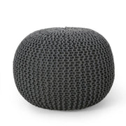 Knitted Cotton Round Pouf Ottoman
