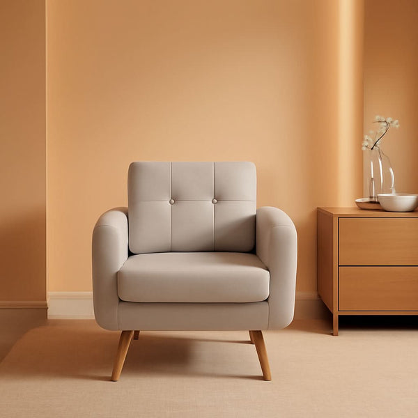 Tufted Upholstered Mid-Century Accent Chair