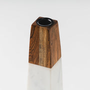 Tapered Marble Acacia Candleholder