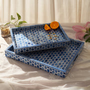 Indigo Bone Inlay Serving Tray