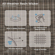 Outdoor Rattan Bistro Set With Comfortable Removable Cushions