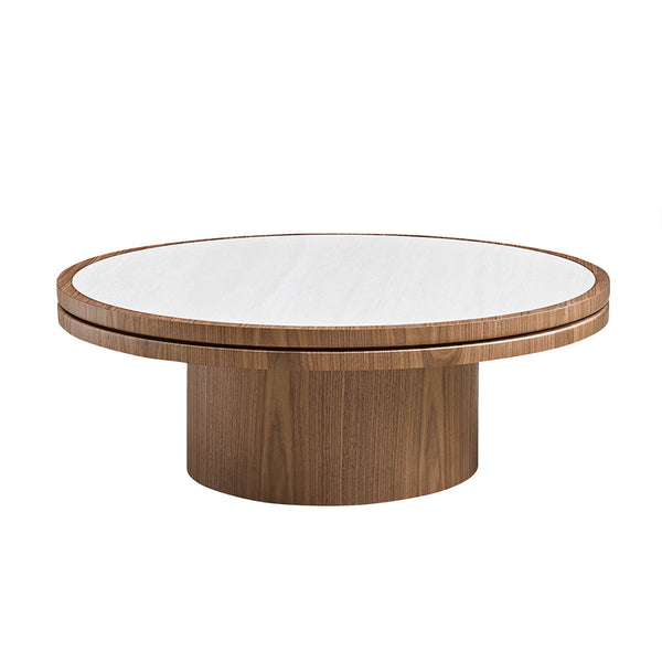 Sintered Stone Round Pedestal Coffee Table — alternate view or variant option