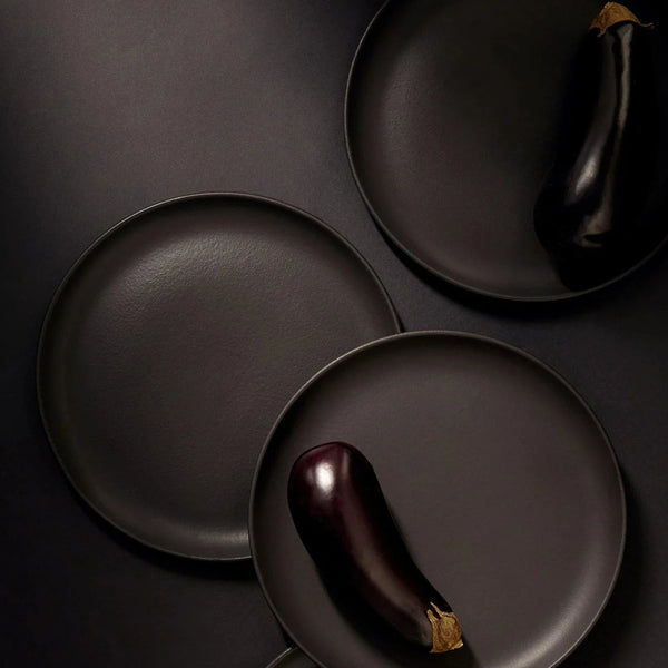 Matte Black Stoneware Dinnerware Set