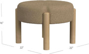 Round Boucle Upholstered Ottoman – ottoman (view 3) | Roost & Roam
