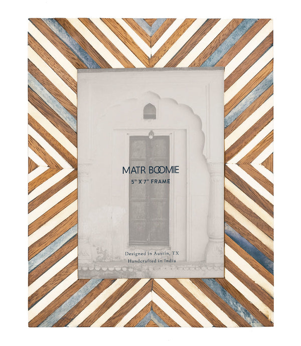 Chevron Bone Inlay Picture Frame