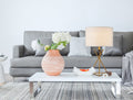 Geometric Matte Gold Metal Table Lamp