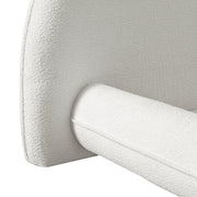 Curved Bouclé Upholstered California King Bed Frame