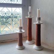 Recycled Leather Ceramic Candlestick