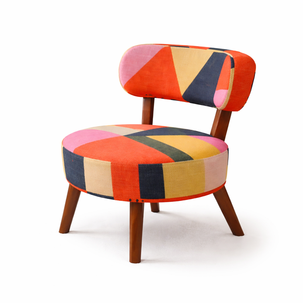 Geometric Print Cotton Accent Chair