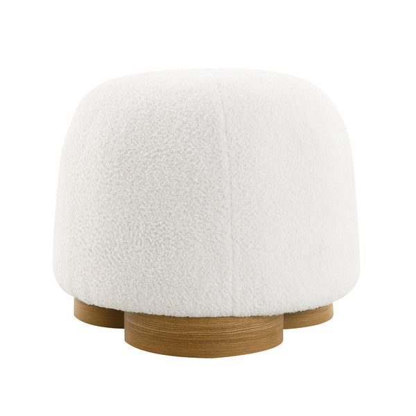 White ottoman, round
