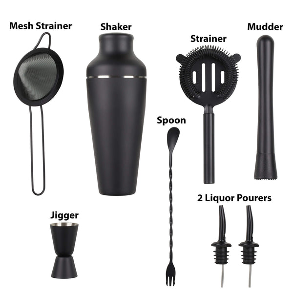Matte Black Cocktail Shaker Set