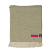 Merino Wool Herringbone Fringe Throw