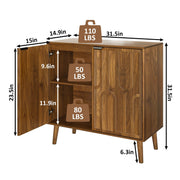 Arched Panel Walnut-Tone Storage Buffet