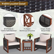 Wicker & Acacia Outdoor Seating Set (view 8) | Roost & Roam