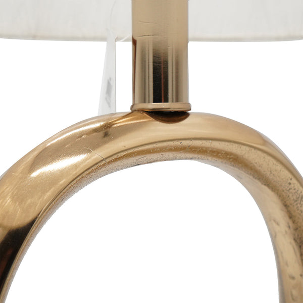 Oval Cut-Out Gold Metal Table Lamp