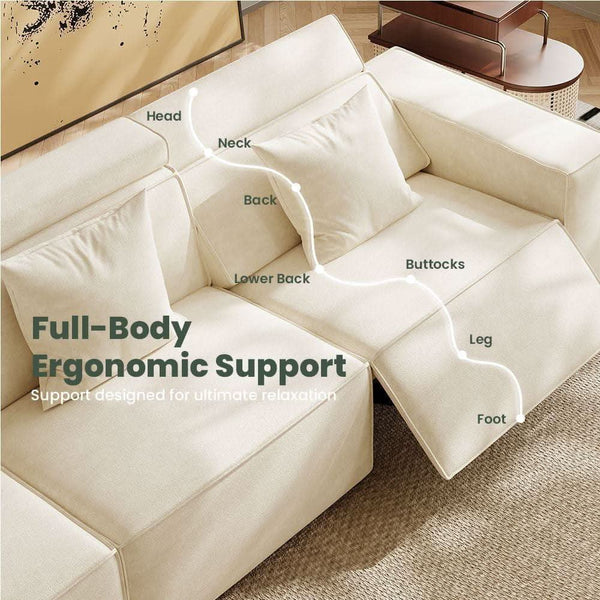Velvet-Finish Modular Reclining Sectional Sofa