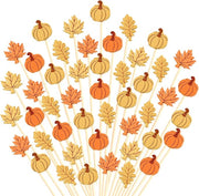 Autumn Pumpkin Maple Leaf Cocktail Picks