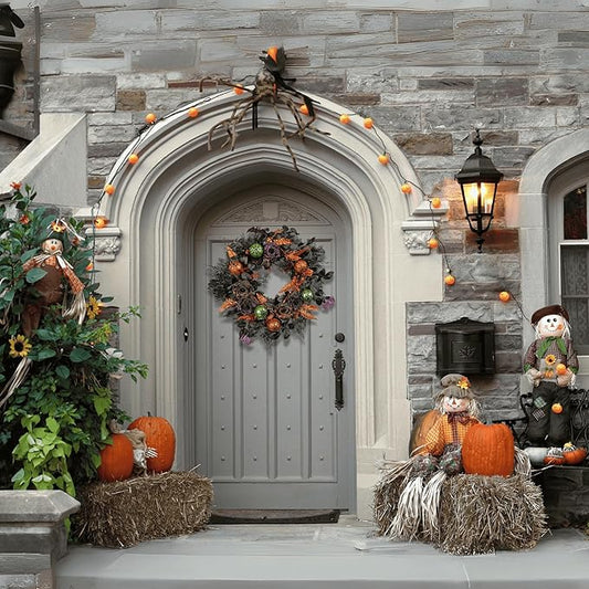 Glitter Rose Halloween Front Door Wreath