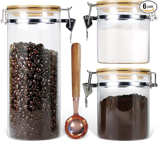 Borosilicate Glass Canister Set with Bamboo Lids