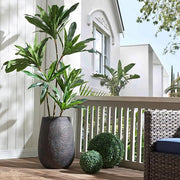 Concrete-Finish Tall Round Planter