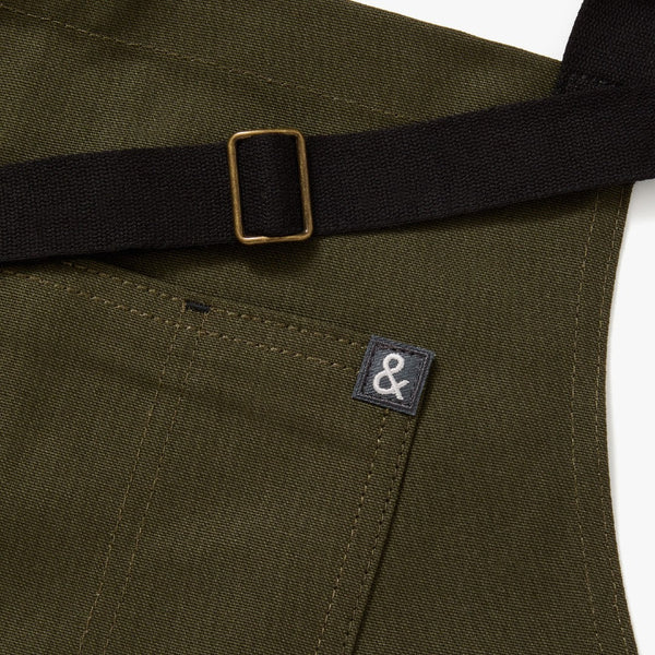 Olive Canvas Full Bib Apron