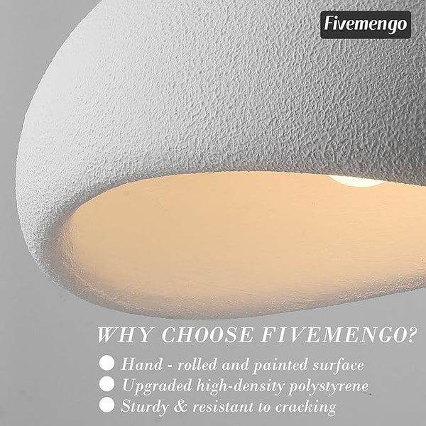 Textured Dome Matte White Pendant Light
