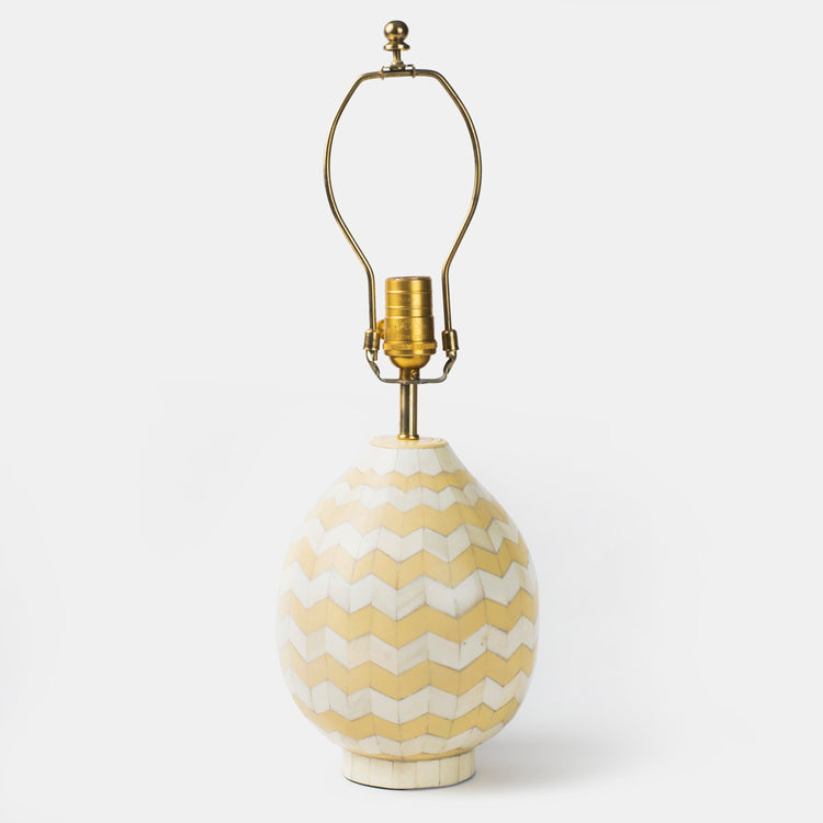 Herringbone Inlay Ivory Table Lamp