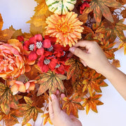 Silk Maple Leaf Fall Harvest Wreath
