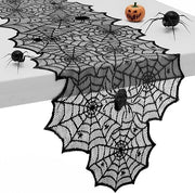 Black Lace Spider Web Table Runner